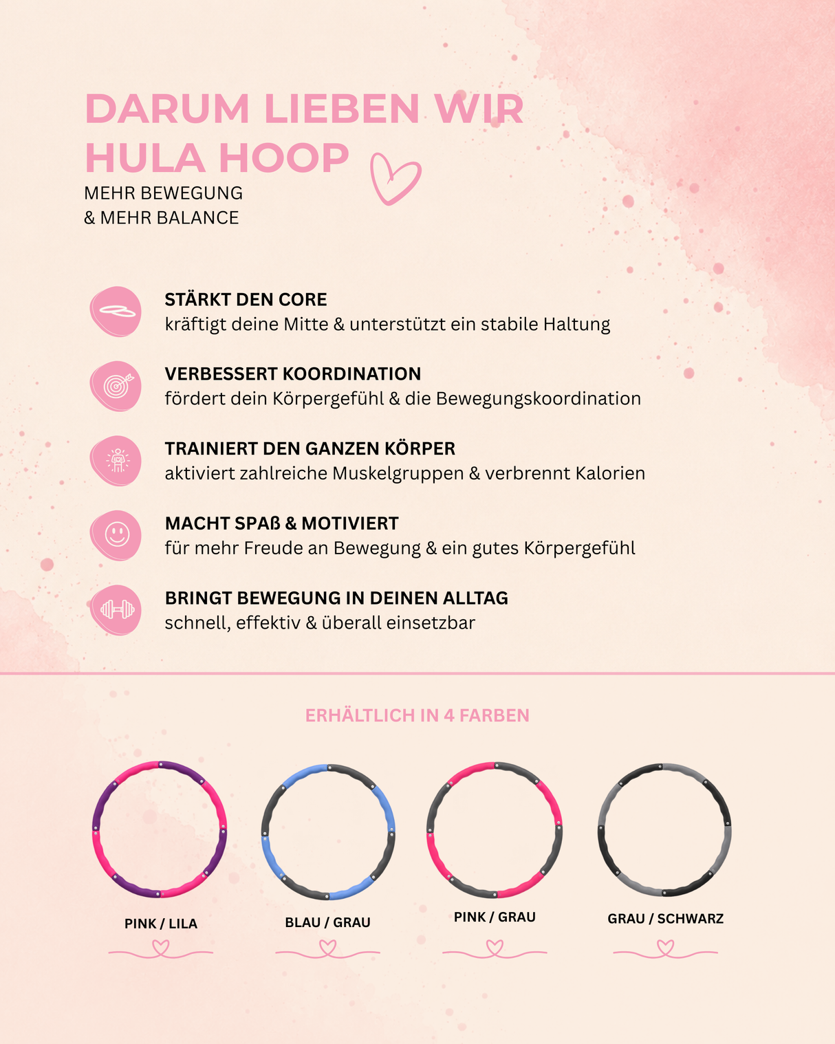 BELLA.HOOP – Der Hula Hoop für dein tägliches Training